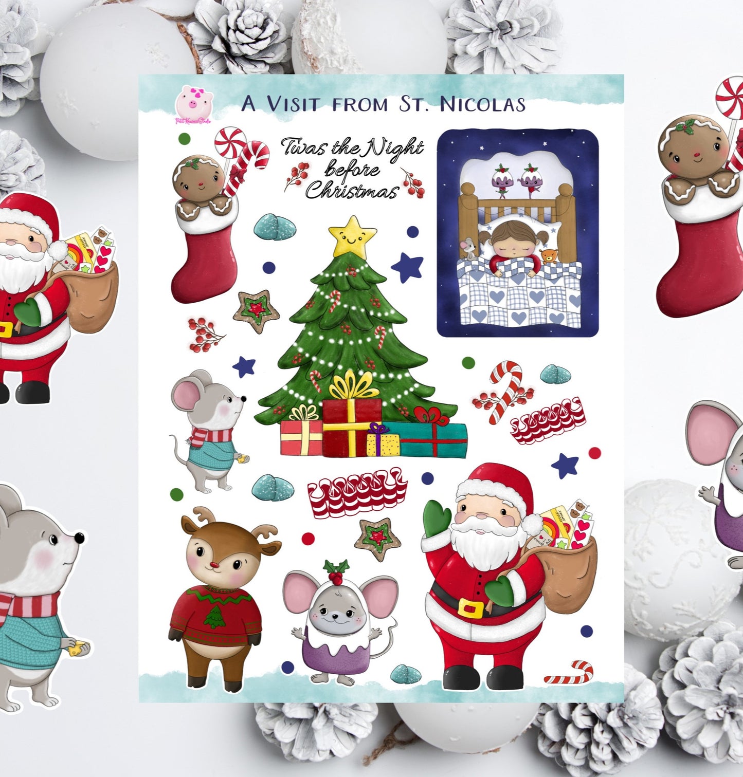 A visit from St. Nick Sticker Sheet