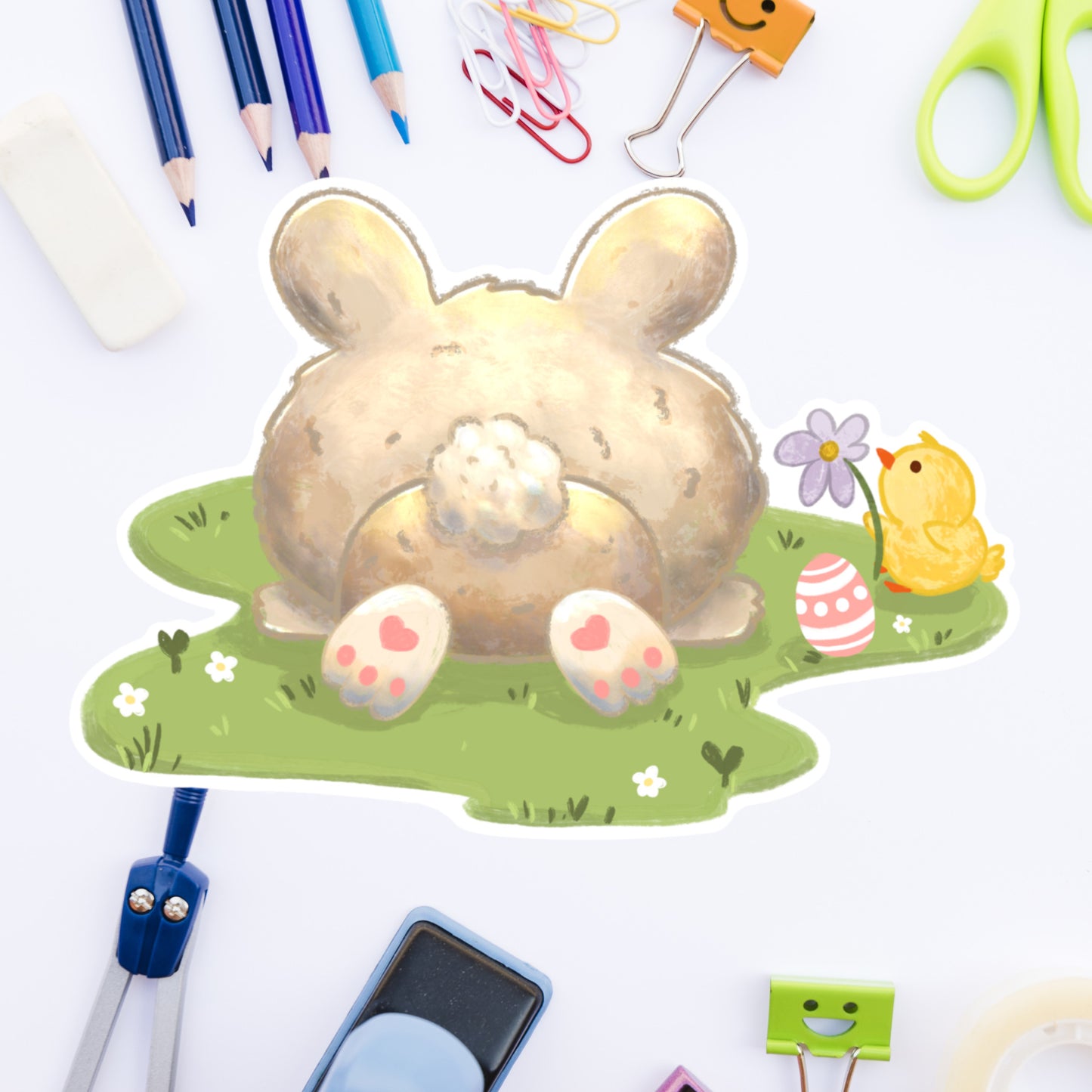 Bunny Butt- Die cut sticker D03.26#01