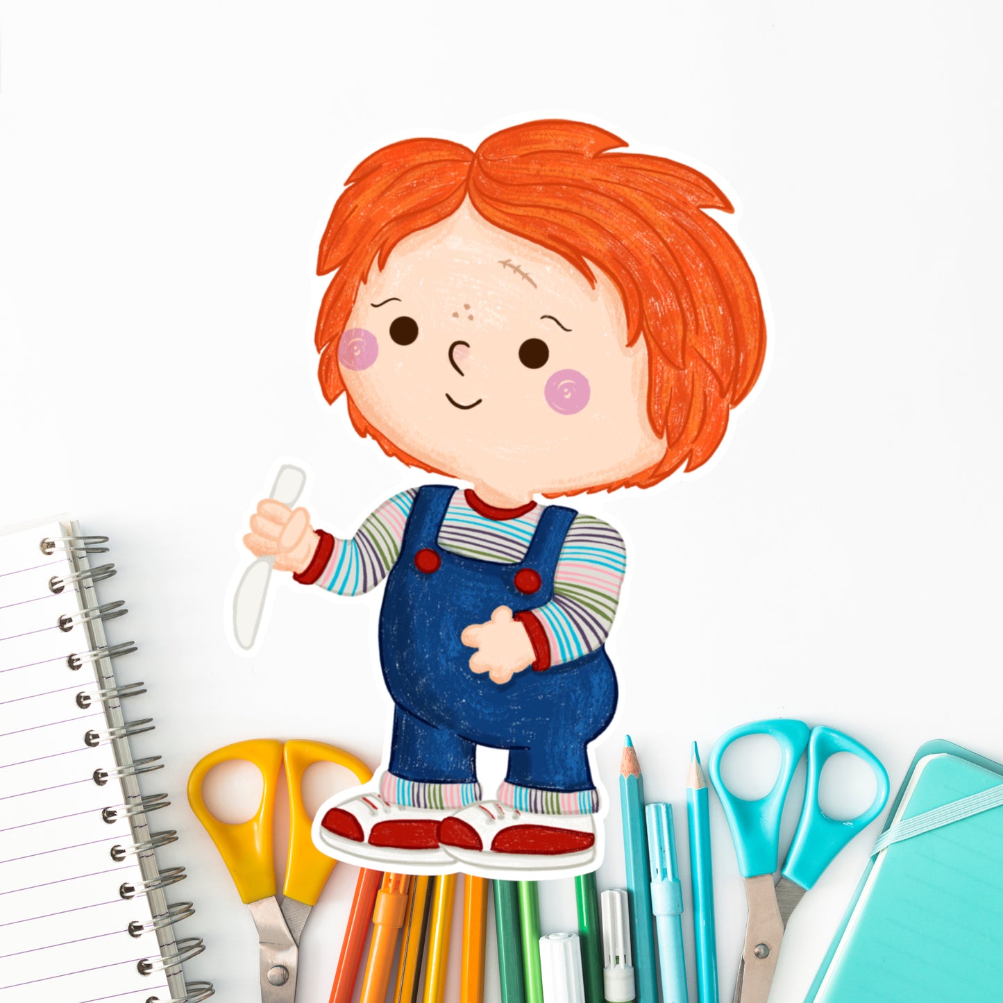 Cute Chucky Die Cut Sticker