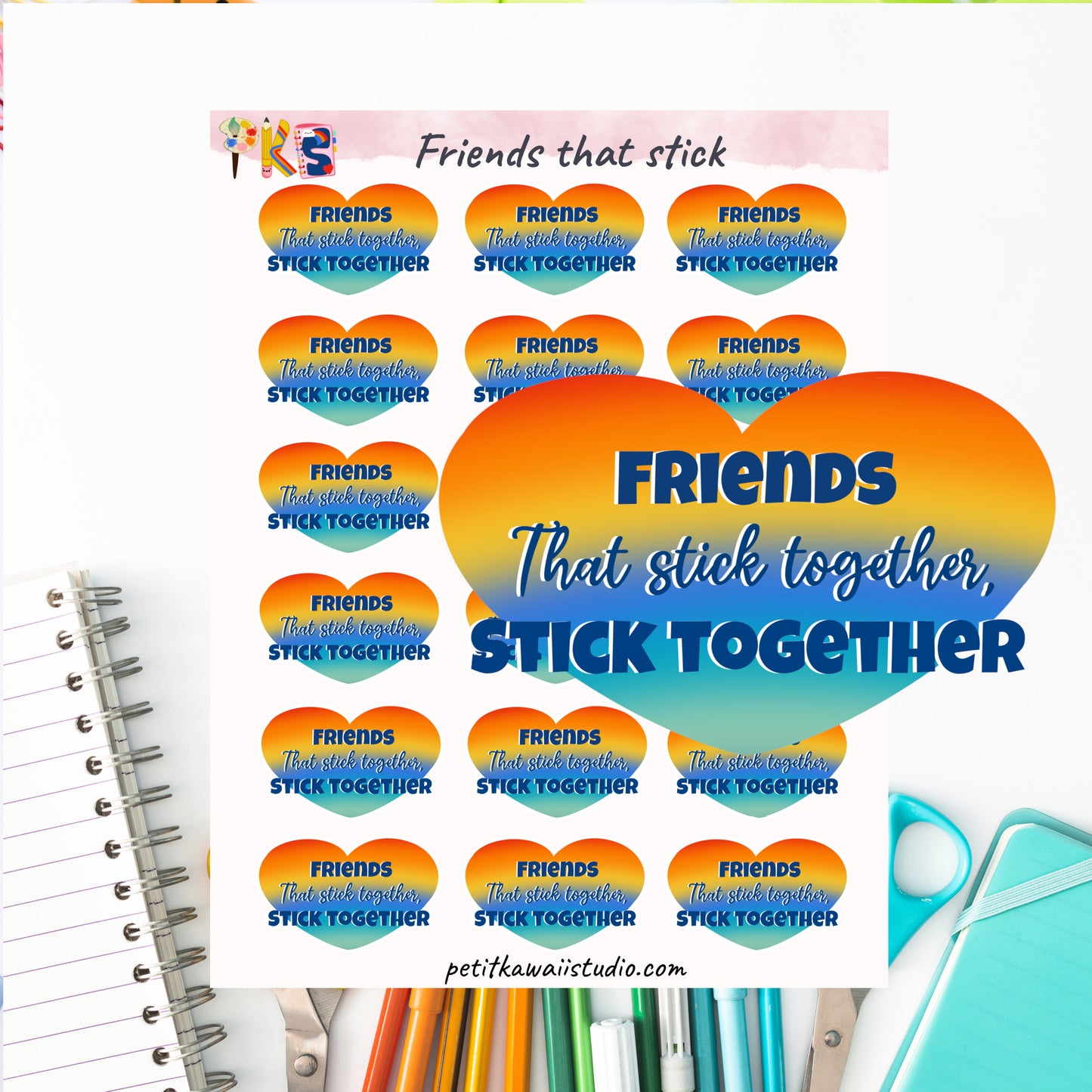 Friends that sticker together sticker sheet