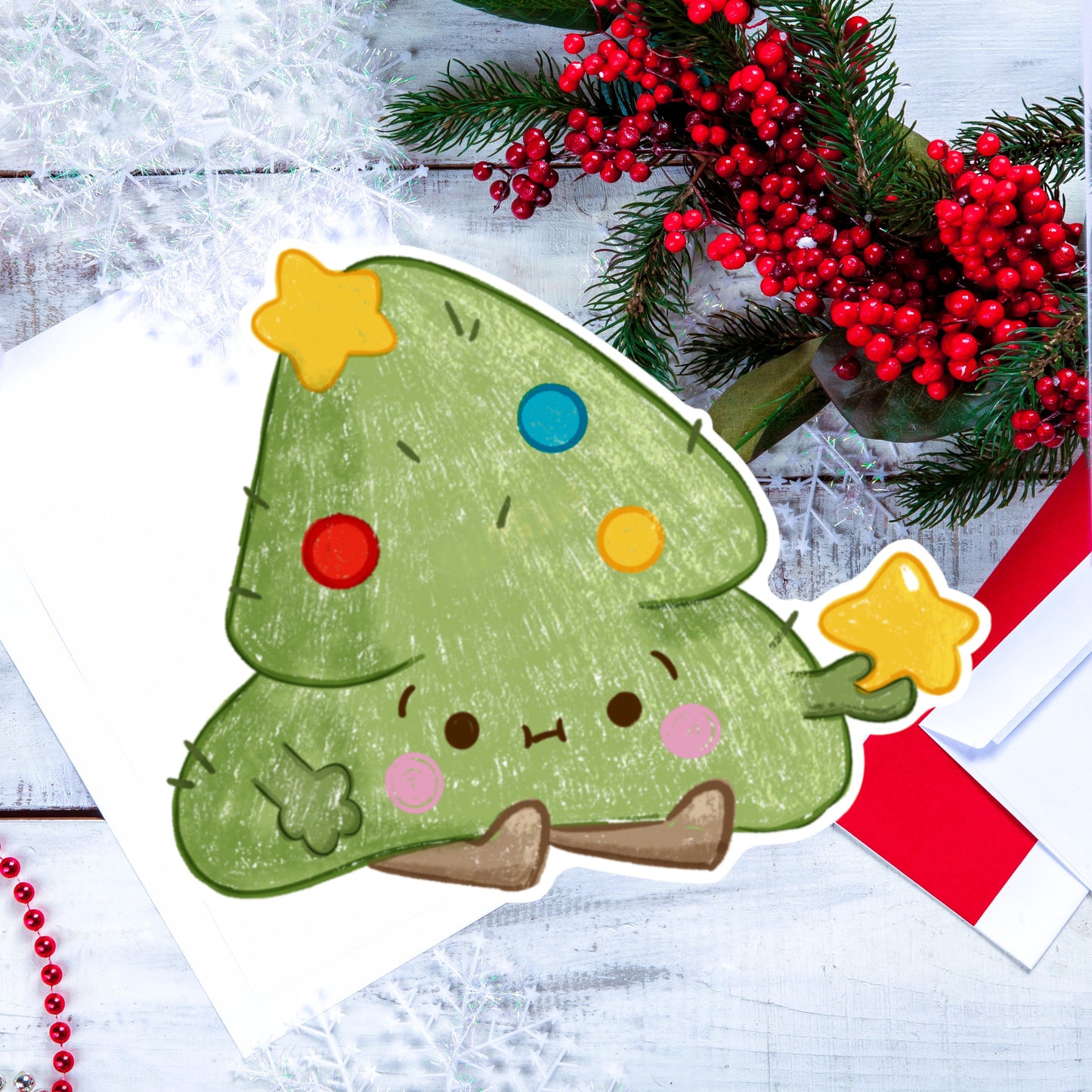 Tinsel is a star Die cut sticker