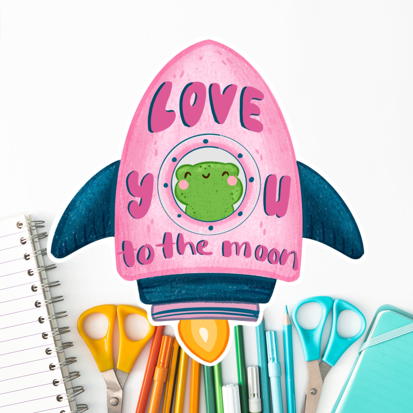 Ribbitz is space rocket-Die cut sticker