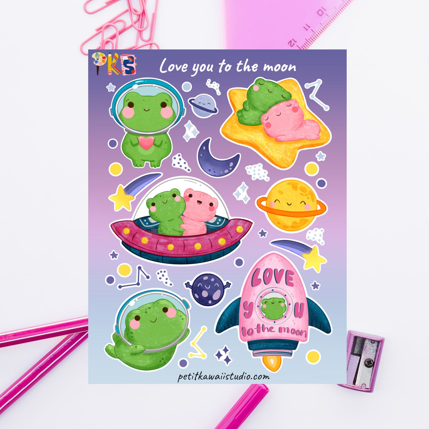 Love you to the moon -Sticker Sheet
