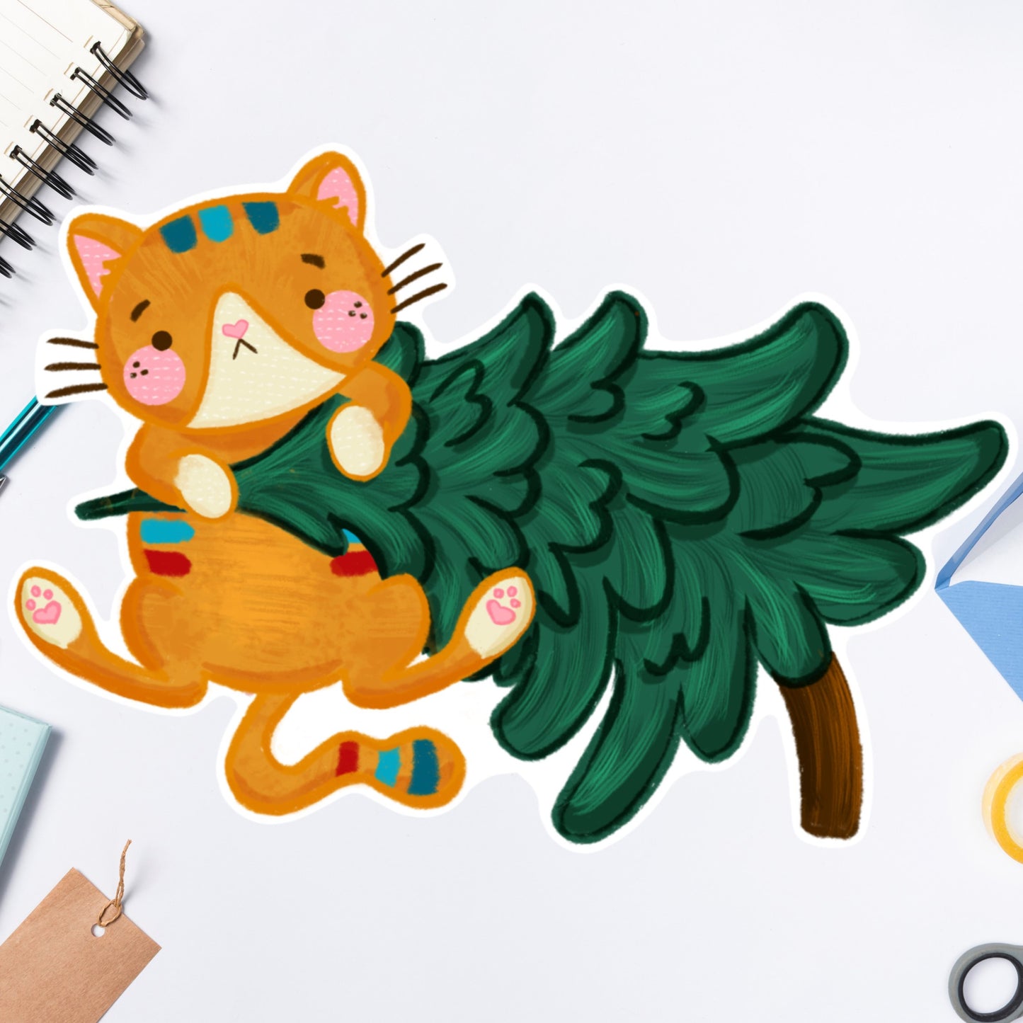 Marmalade dangles from the tree Die cut sticker