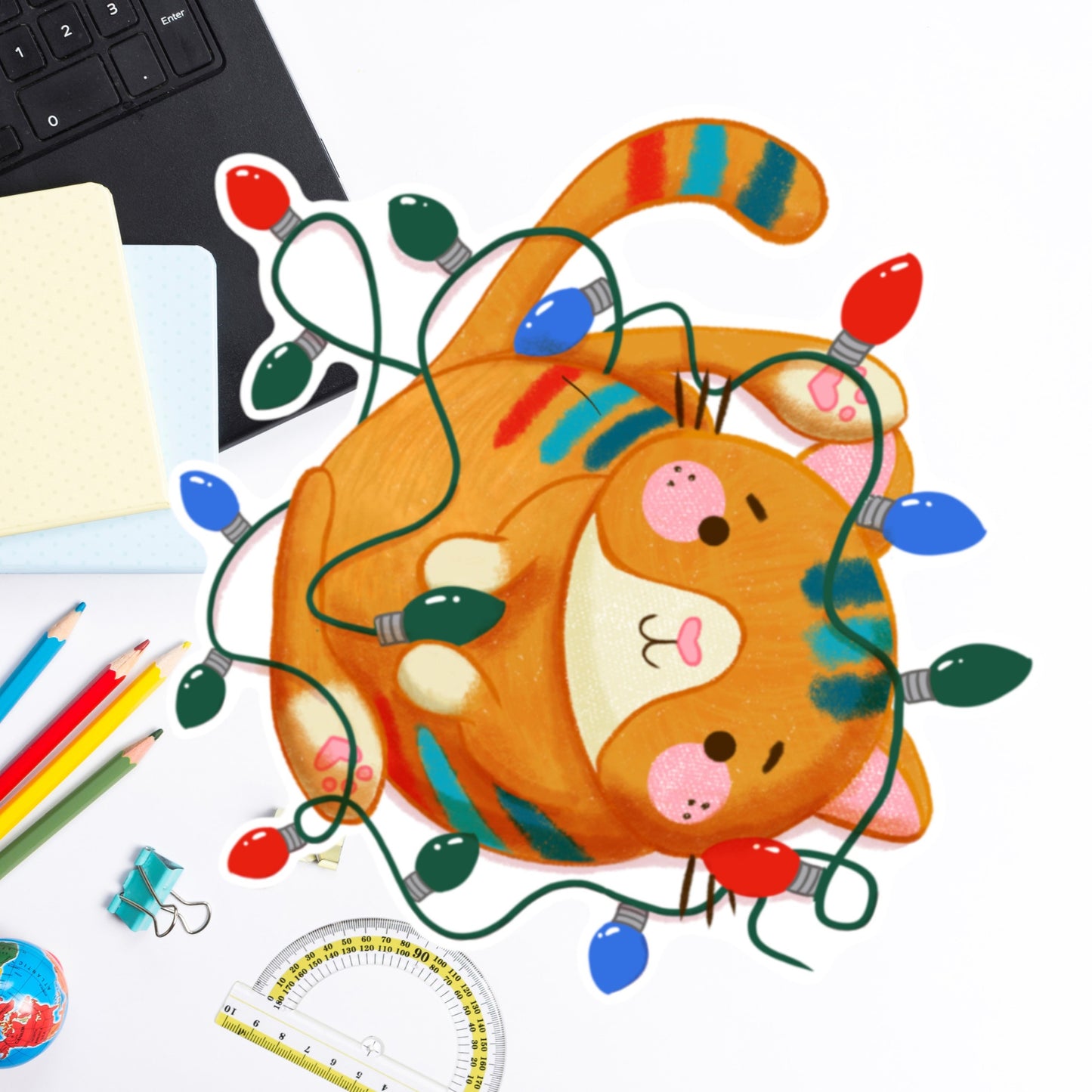 Marmalade festive lights Die cut sticker