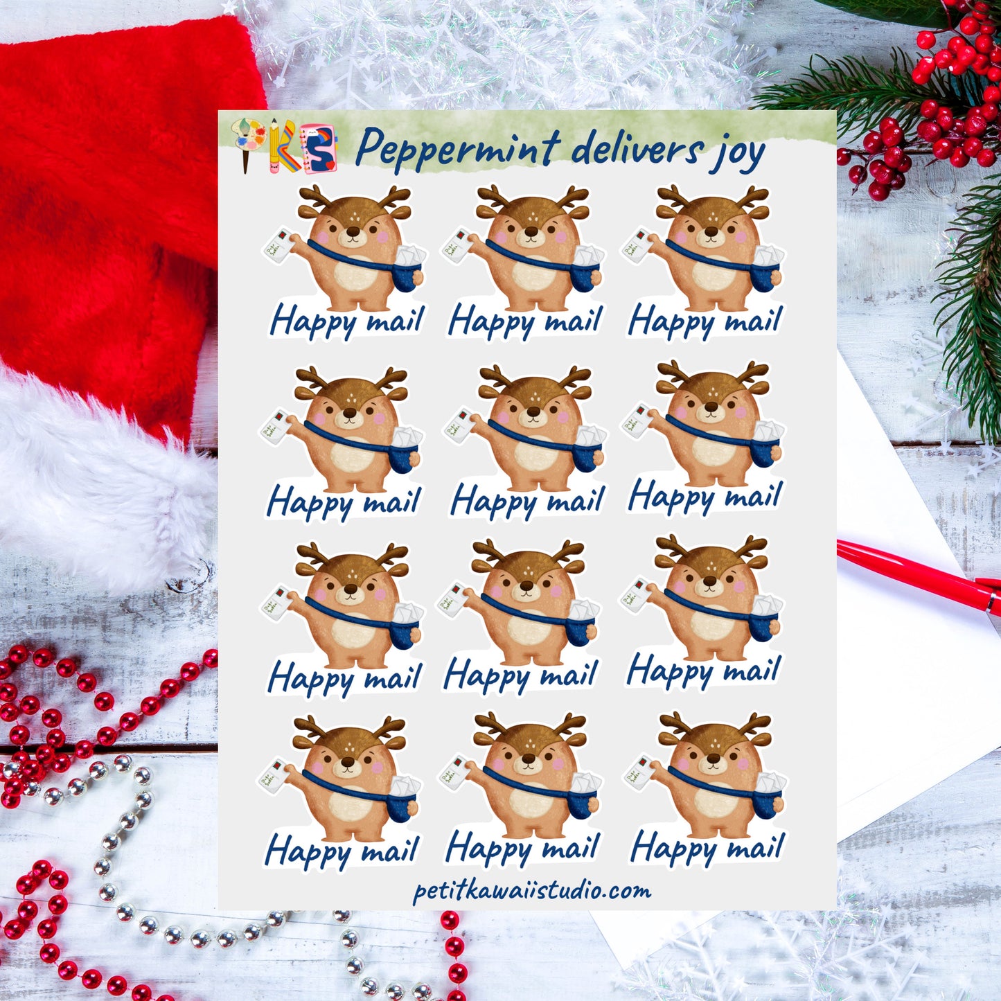 Peppermint Delivers Joy Sticker Sheet