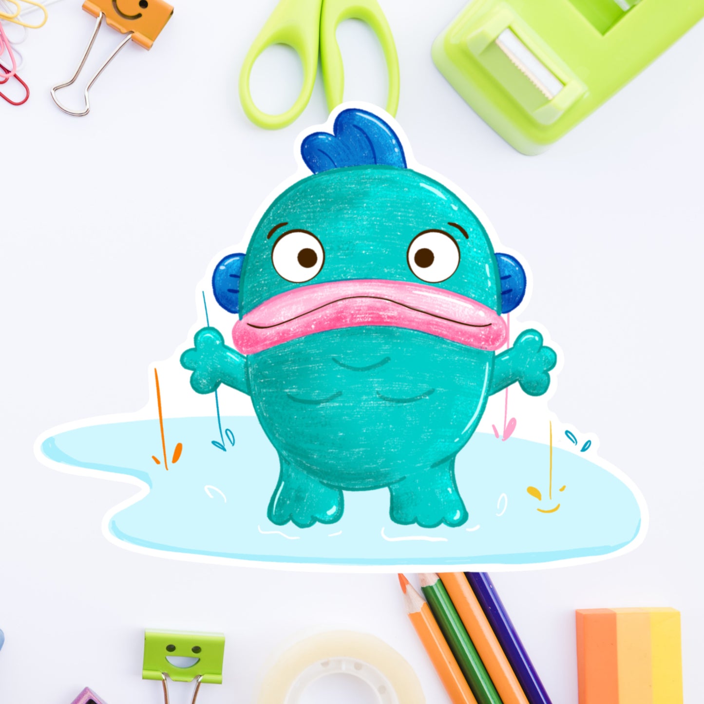 Rainy Fish Die Cut sticker