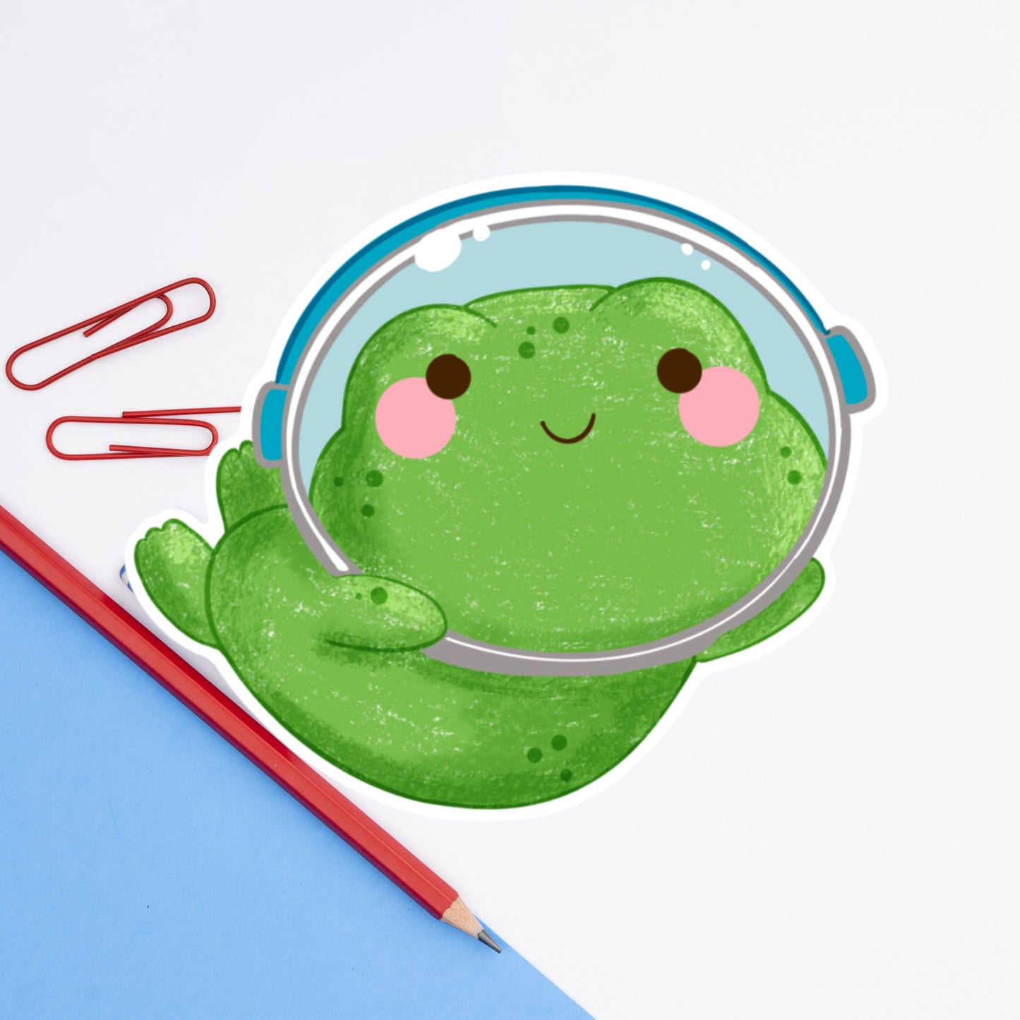 Ribbitz Astronaut -Die cut sticker