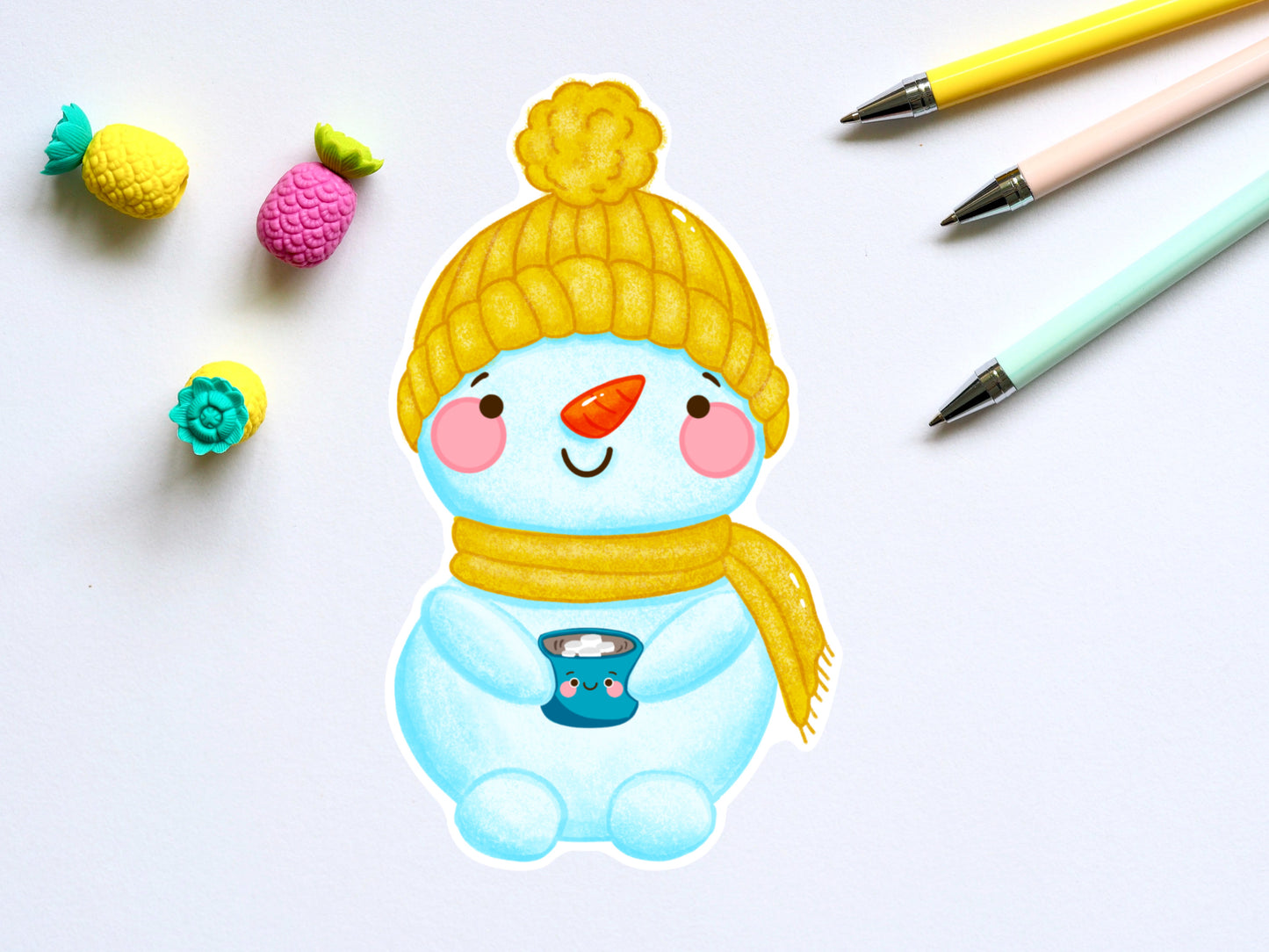 Snowman Hot Cocoa Die cut sticker