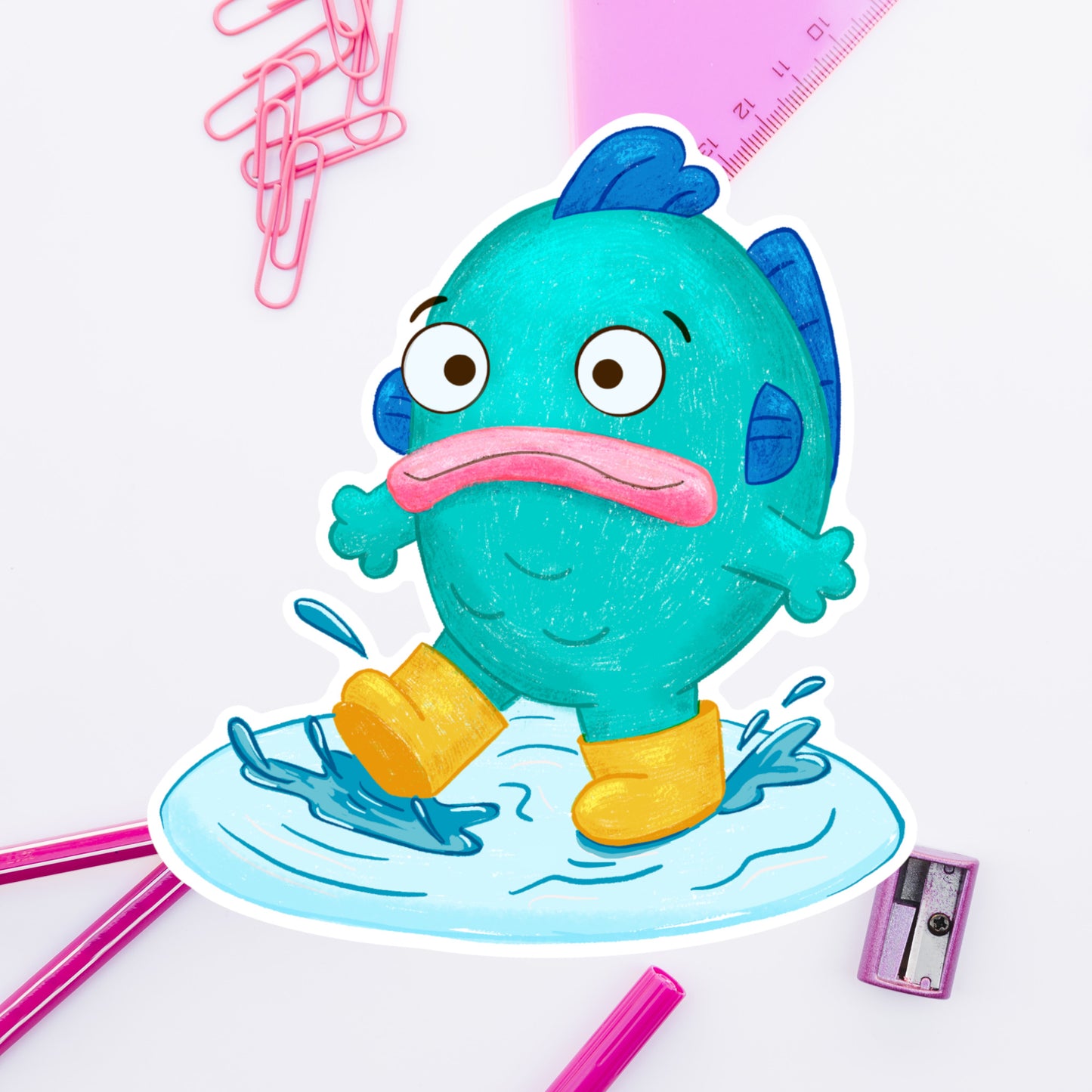 Splashy Fish Die Cut sticker