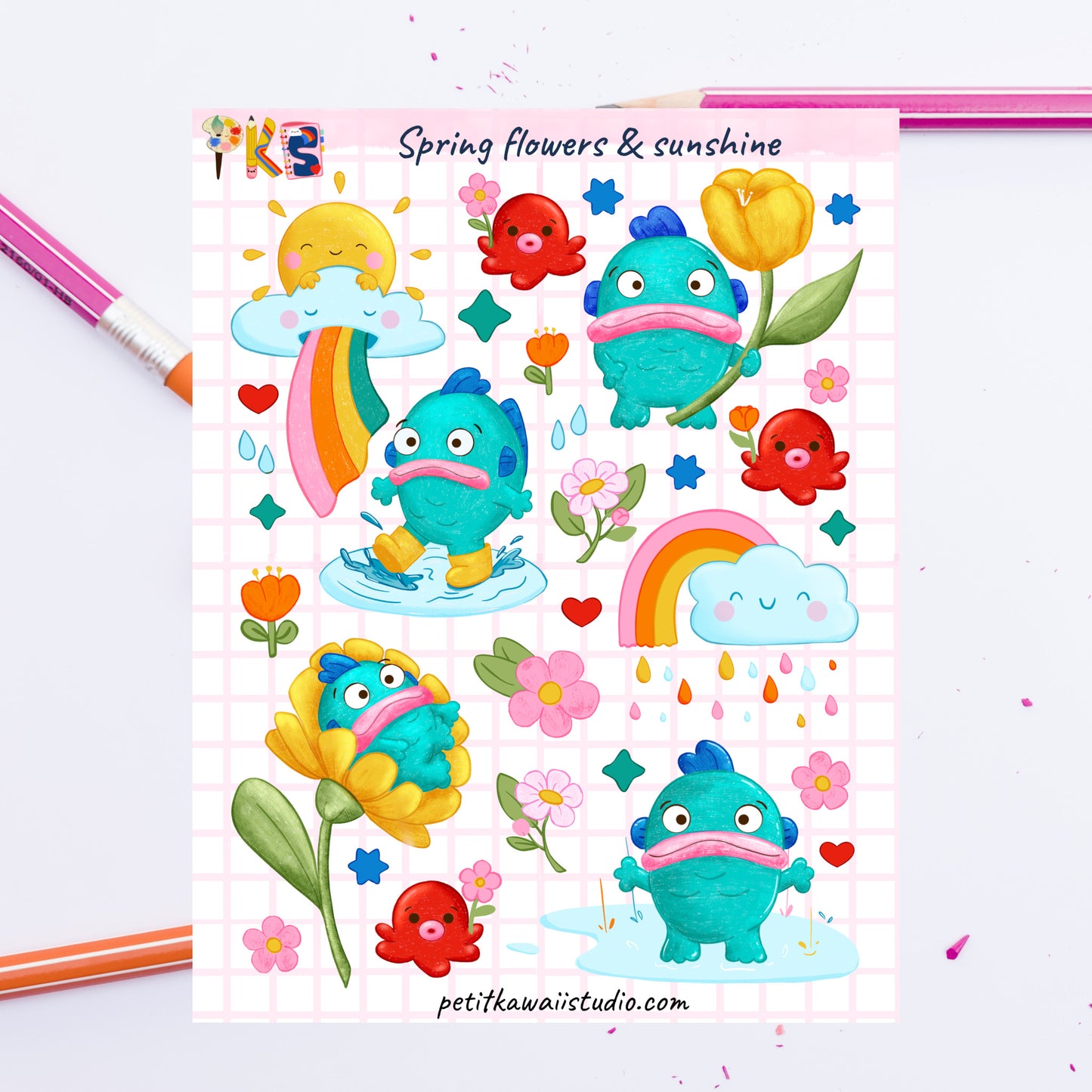 Spring flowers and sunshine Sticker Sheet