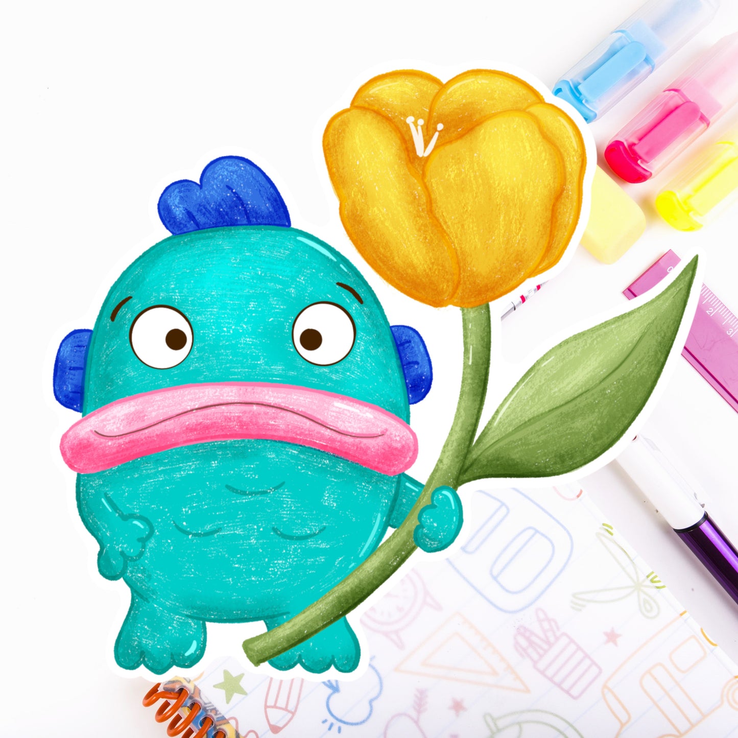 Tulip Fishy Die Cut sticker