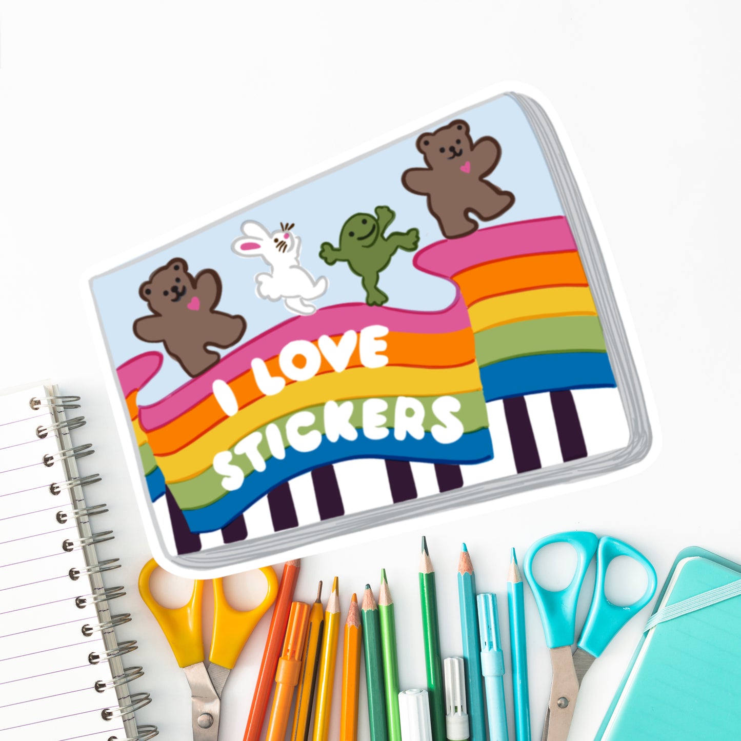 Vintage Sticker Book, I love stickers Die Cut