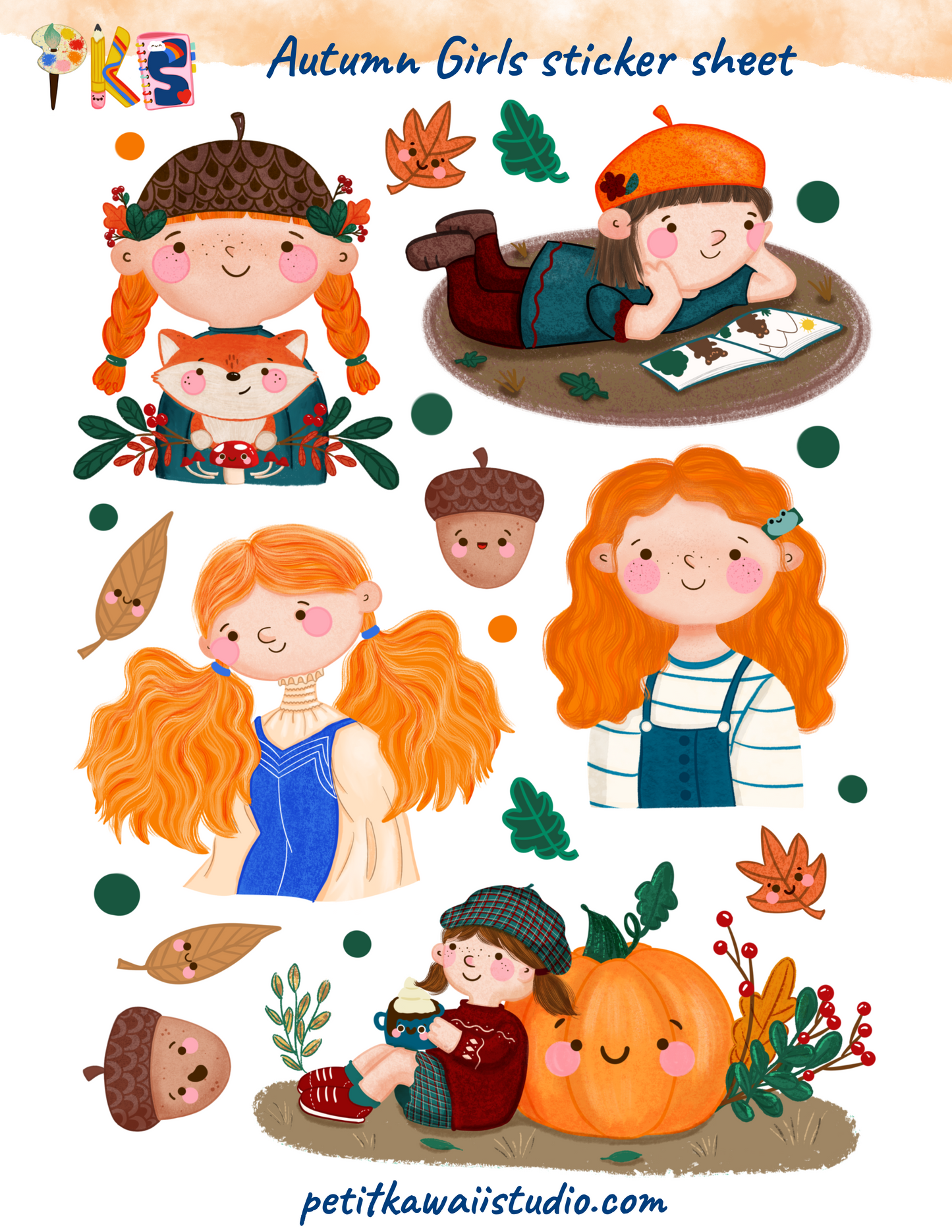 Autumn Girls- Sticker Sheet