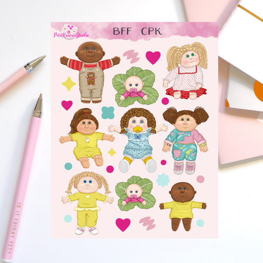 BFF Nostalgic toy dolls Sticker Sheet