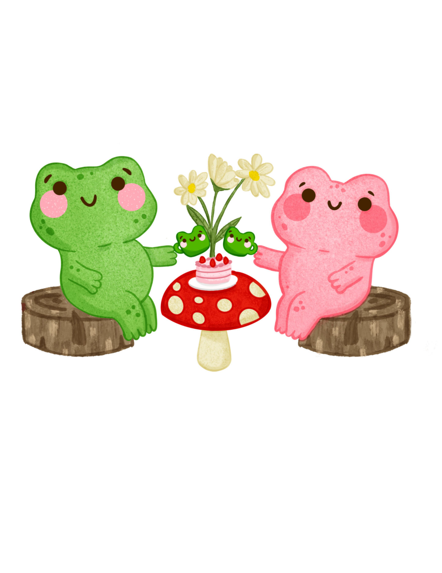 Ribbitz and Lily have Tea- Diecut sticker