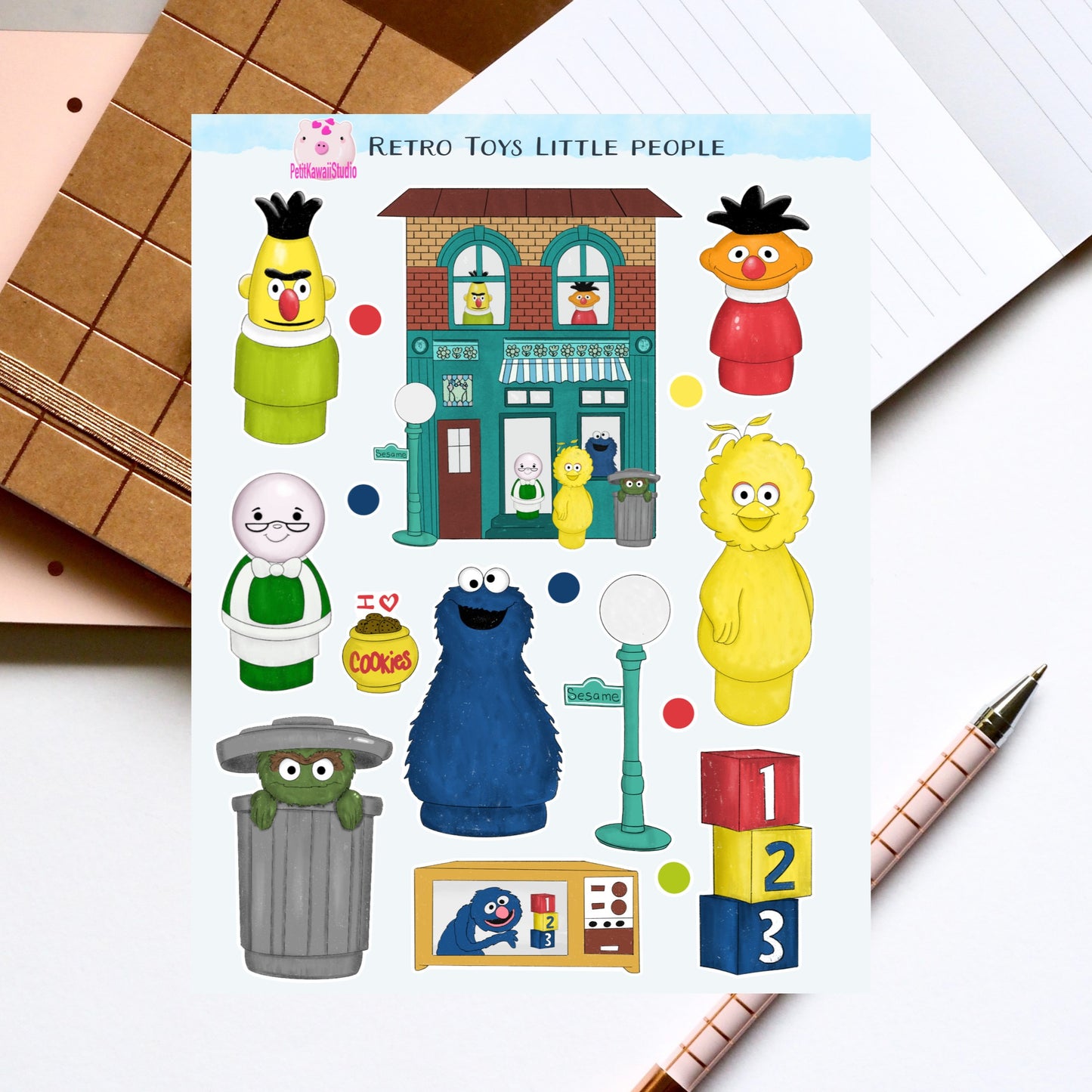 Retro Toys Little Puppets Sticker Sheet