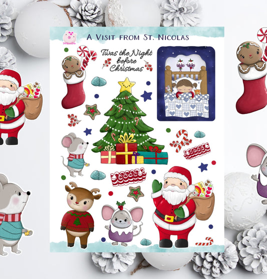 A visit from St. Nick Sticker Sheet