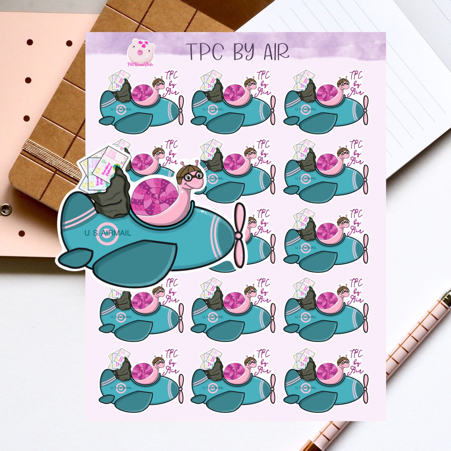 TPC by air!  Snail Mail Sticker Sheet