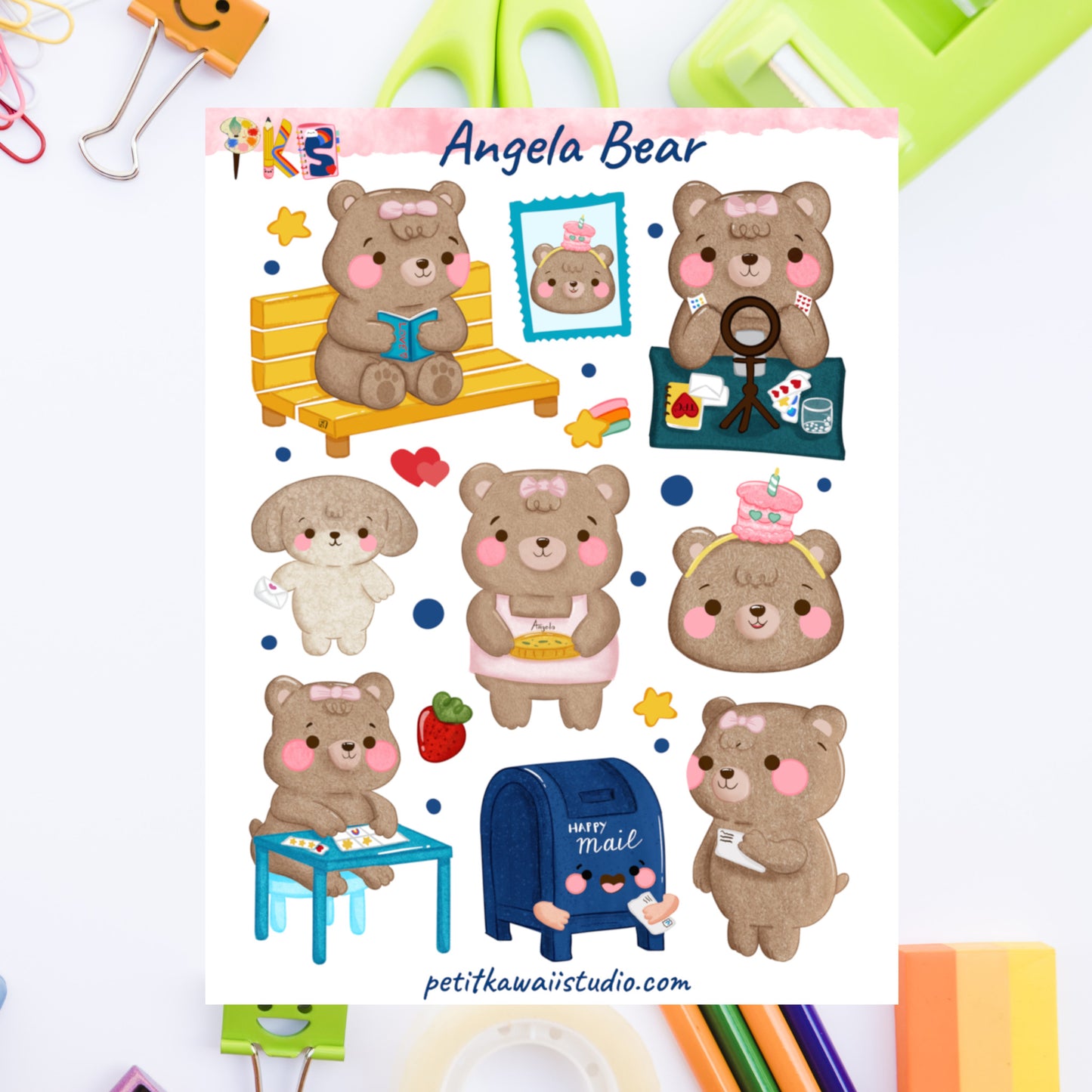 Angela Bear- sticker sheet