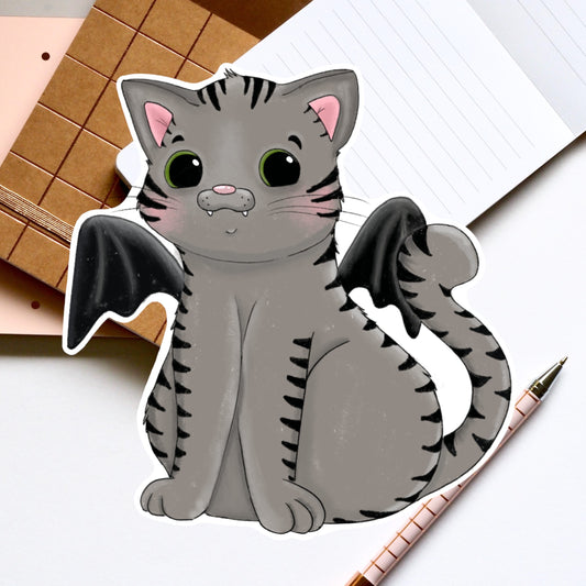 Bat Cat Diecut Sticker