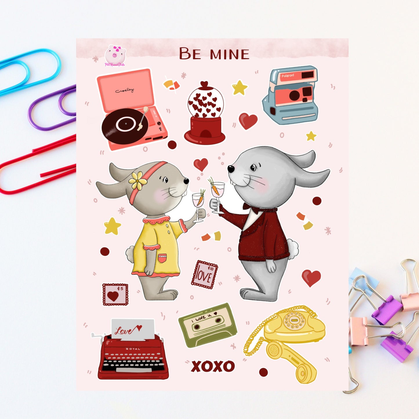 Be Mine Bunny- Sticker Sheet