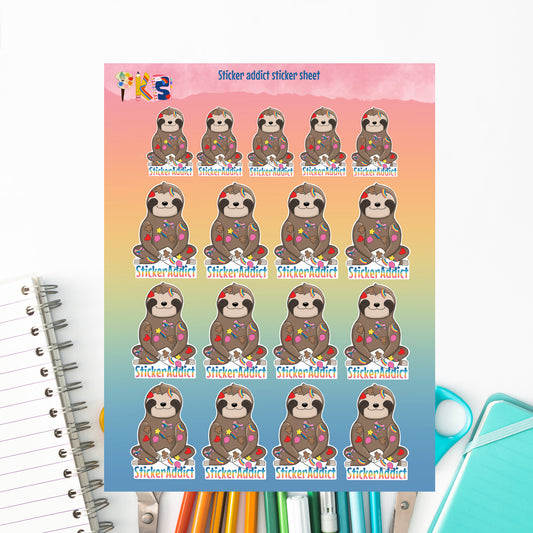 Bruno's sticker addict sticker sheet