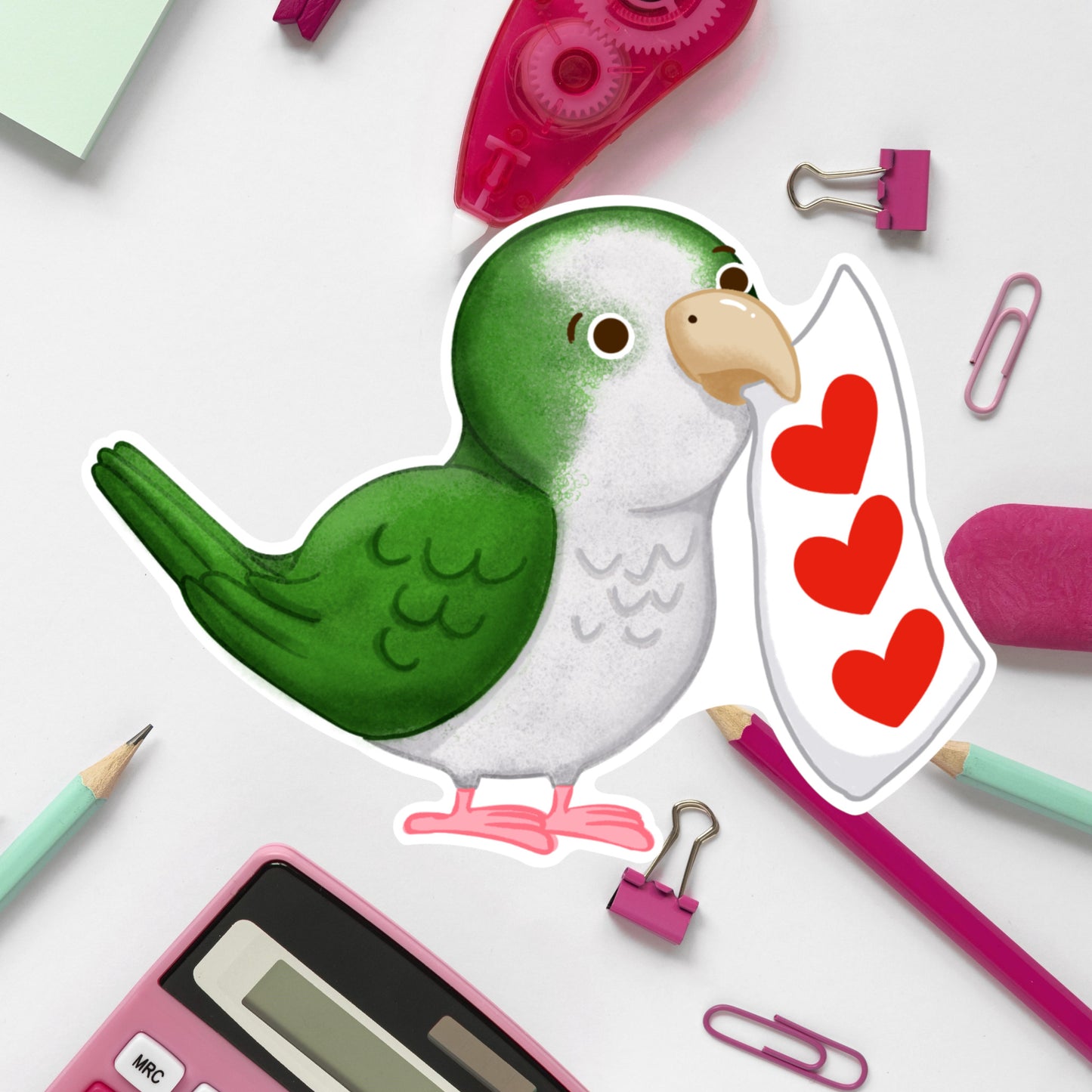 Charlie the Qauker parrot- Diecut Sticker