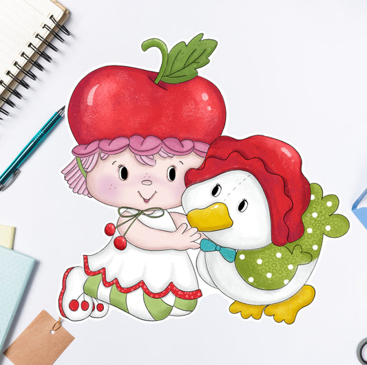 Cherry Cuddles Die Cut Sticker