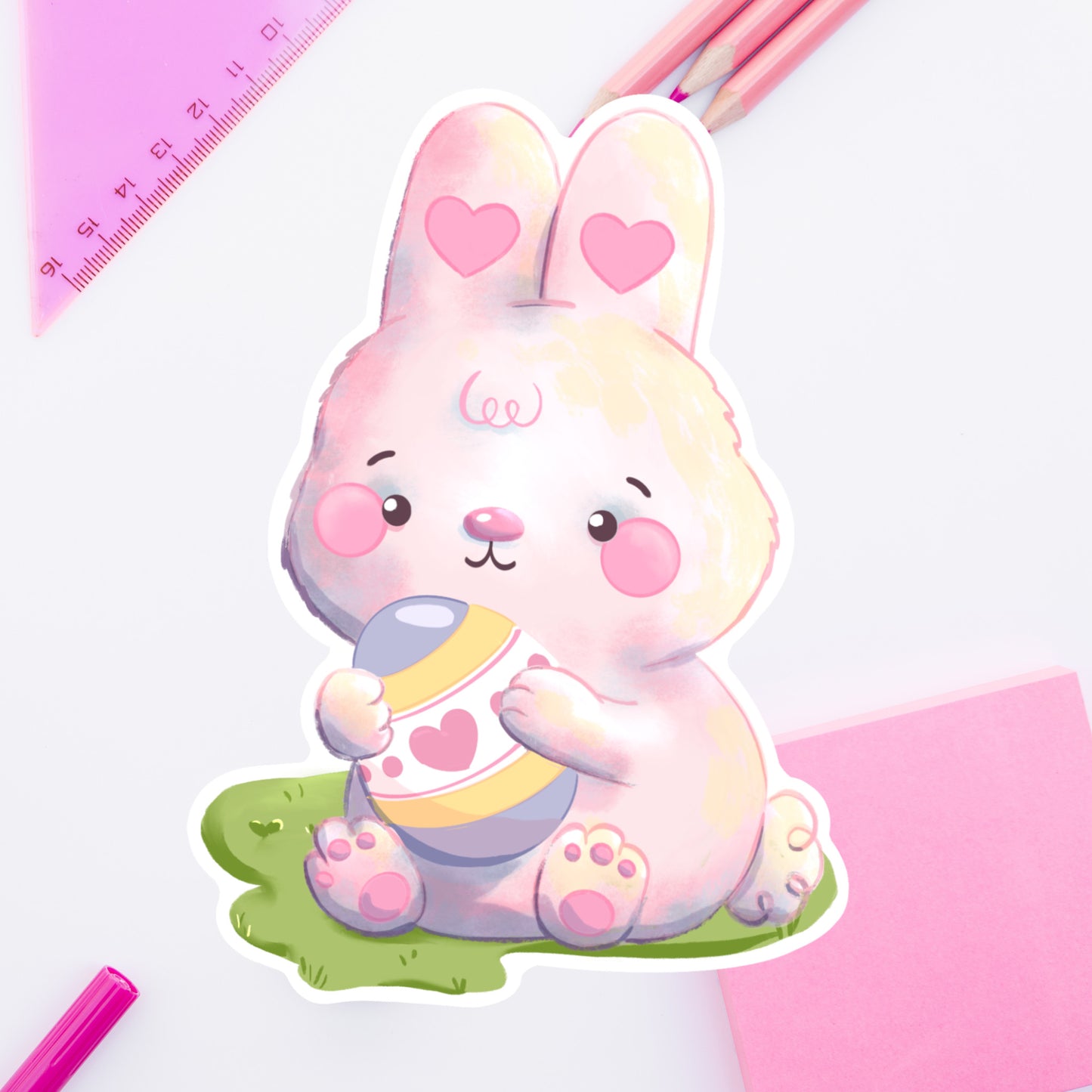 Cotton Candy Easter Egg- Die cut sticker D03.26#03