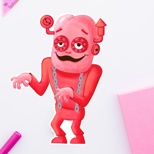 Frankpinkberry die cut sticker