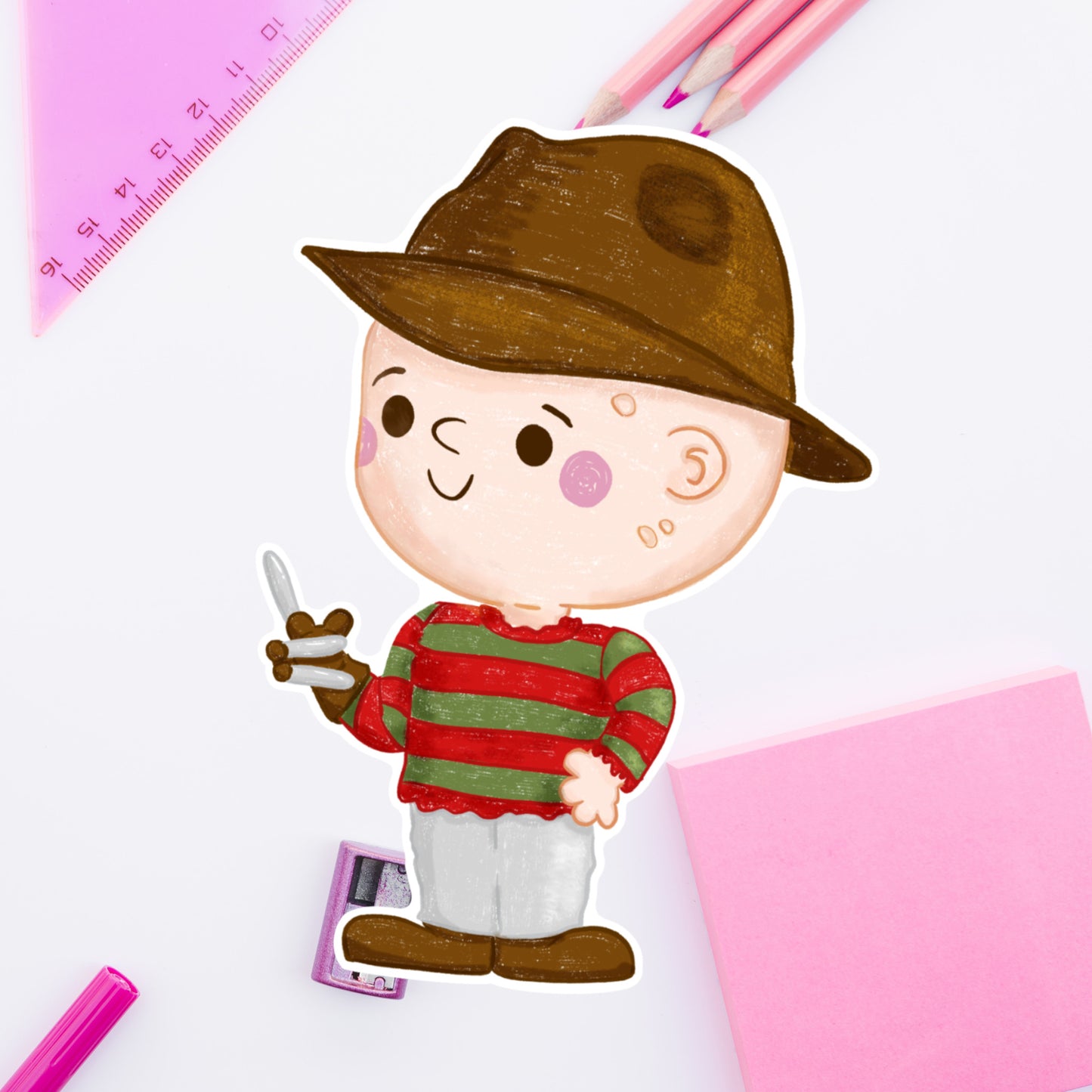 Cute Freddy Die Cut Sticker