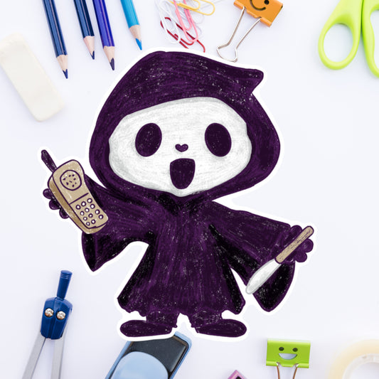 Cute Ghost Face Die Cut Sticker