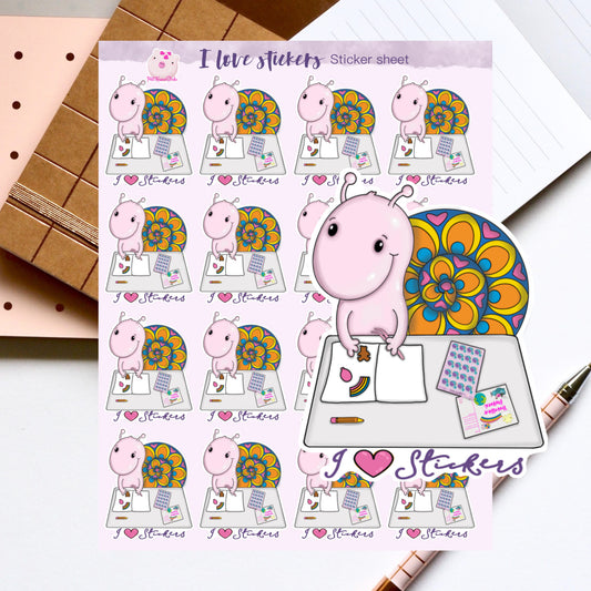 I Love Stickers Snail Mail Sticker Sheet