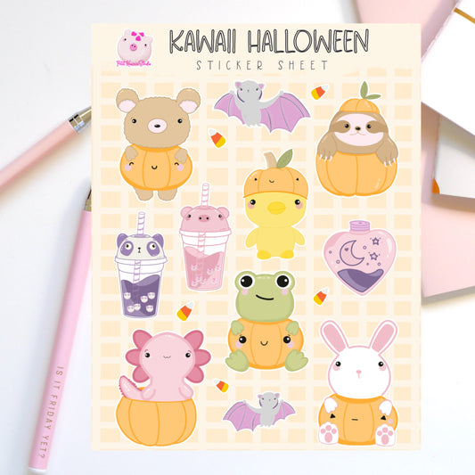 Kawaii Halloween Pumpkin Frenz Sticker Sheet