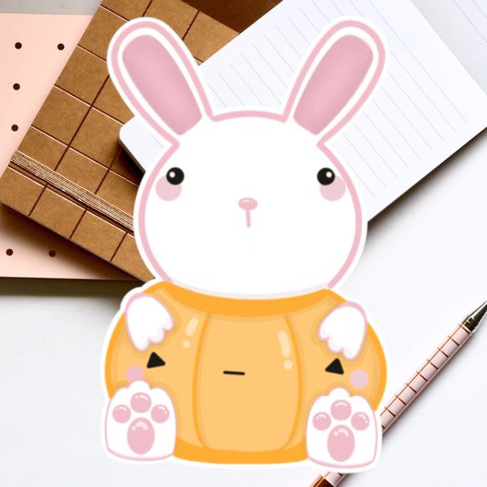 Kawaii Pumpkin Bunny Diecut Sticker