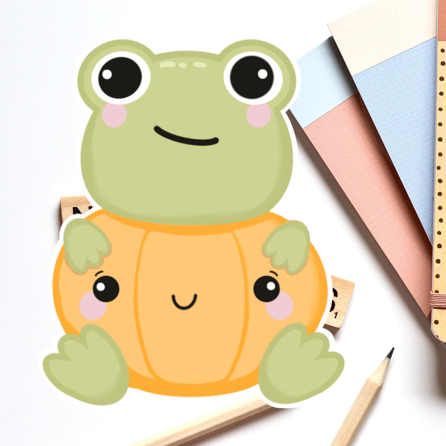 Kawaii Frog Diecut Sticker