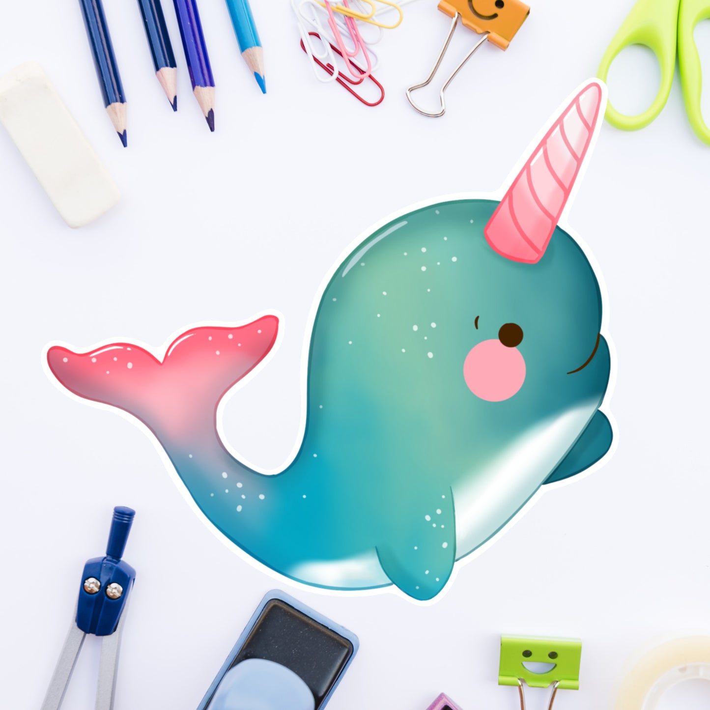 Narwhal- Die cut Sticker