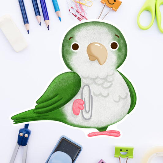 Oliver the Qauker parrot- Diecut Sticker