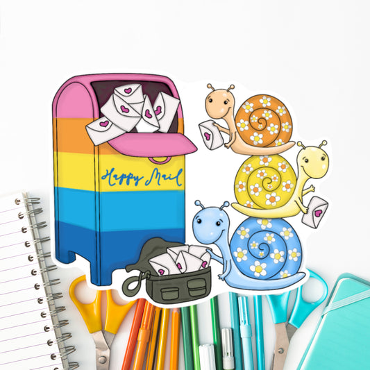 Rainbow Frenz Snail Mail- Diecut Sticker