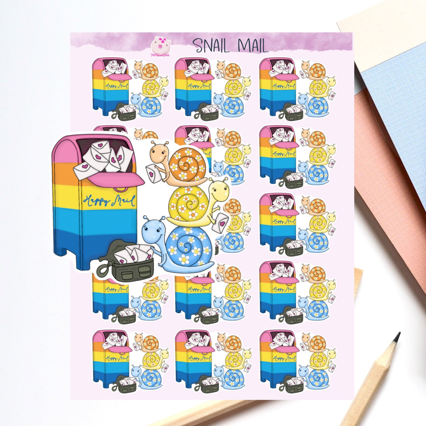 Rainbow Frenz Snail Mail Sticker Sheet