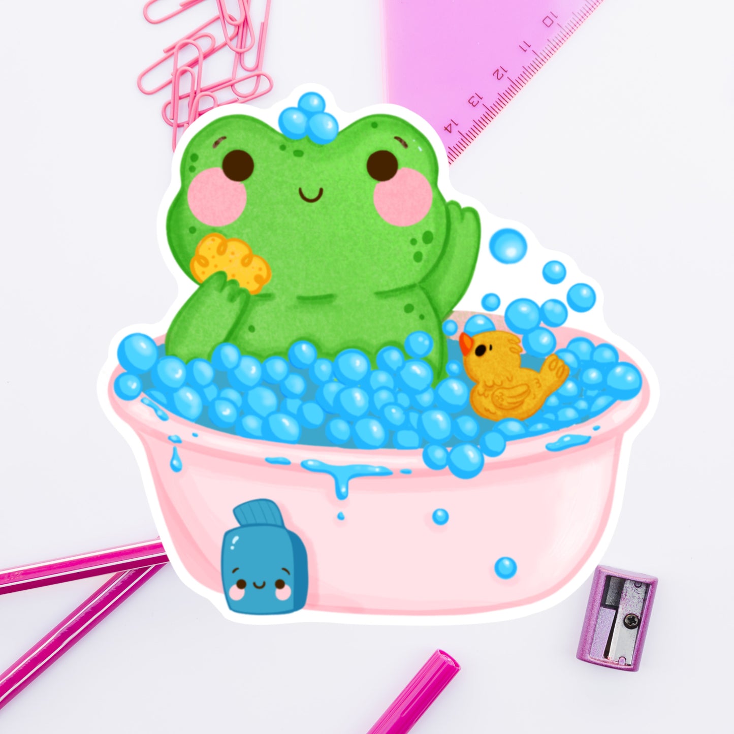 Ribbitz bathtime- Diecut sticker