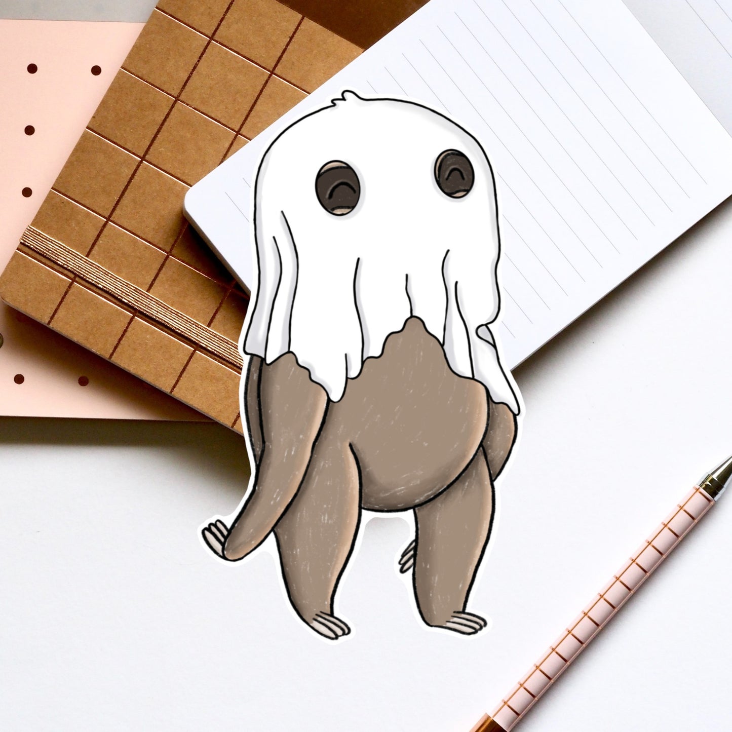 Bruno dresses up as a Ghost- Diecut Sticker