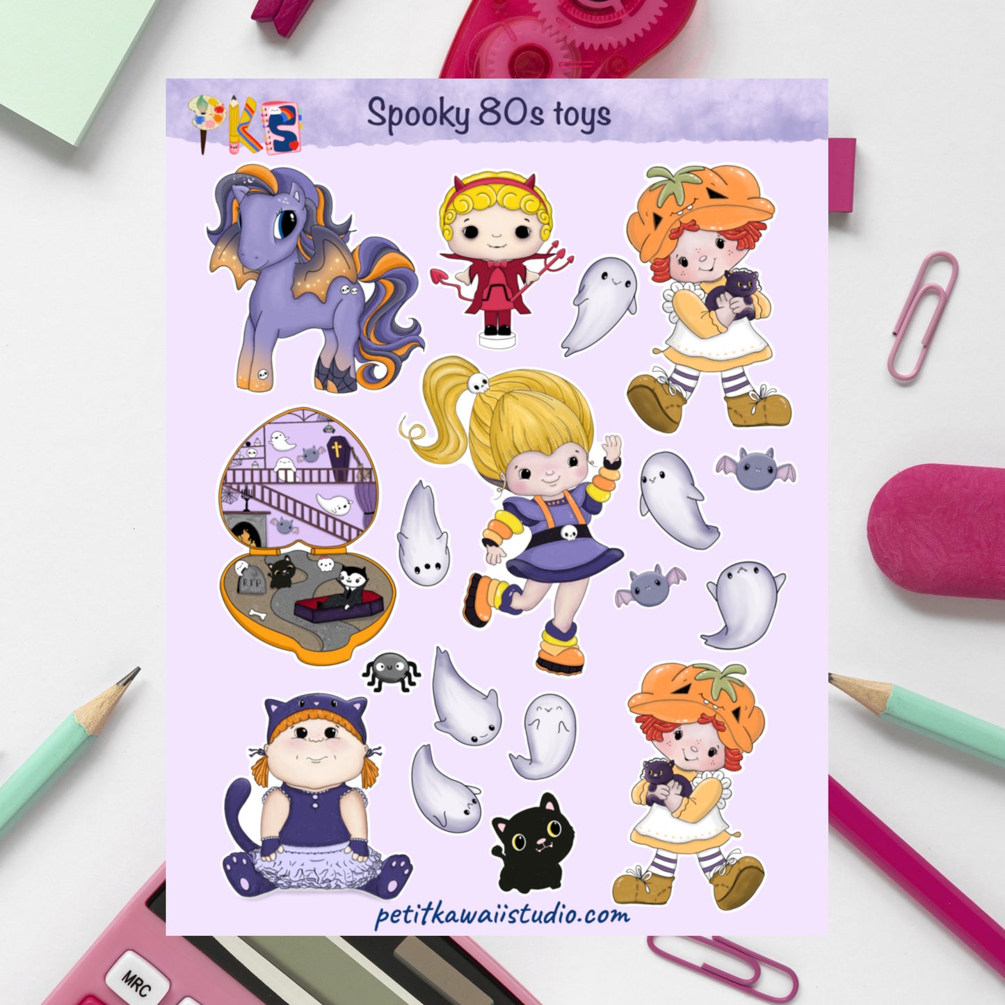 Spooky 80s Toys Sticker Sheet