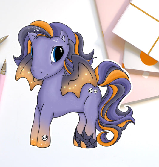 Spooky Retro Pony- Diecut Sticker