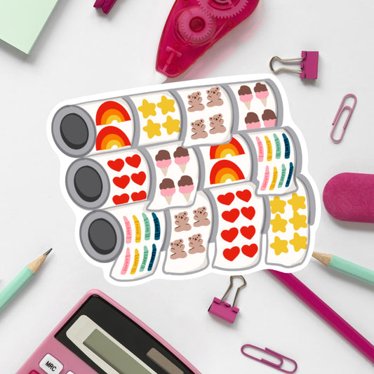 80s inspired Sticker Rolls- Diecut sticker