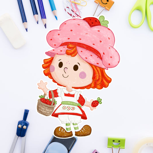 Strawberry Love picking strawberries Die Cut Sticker