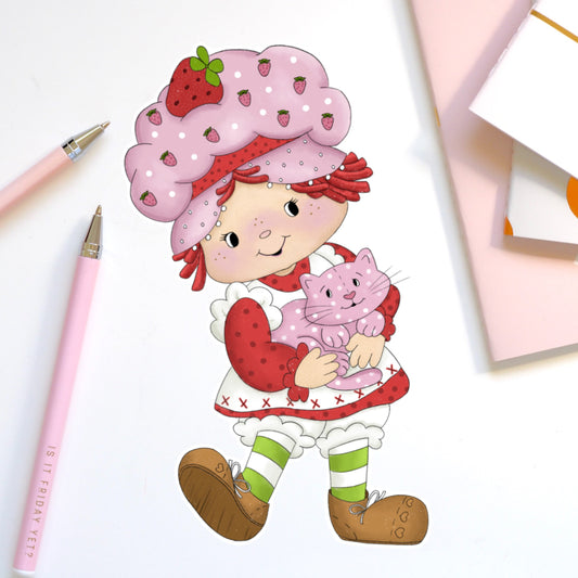 Strawberry Cake Die Cut Sticker